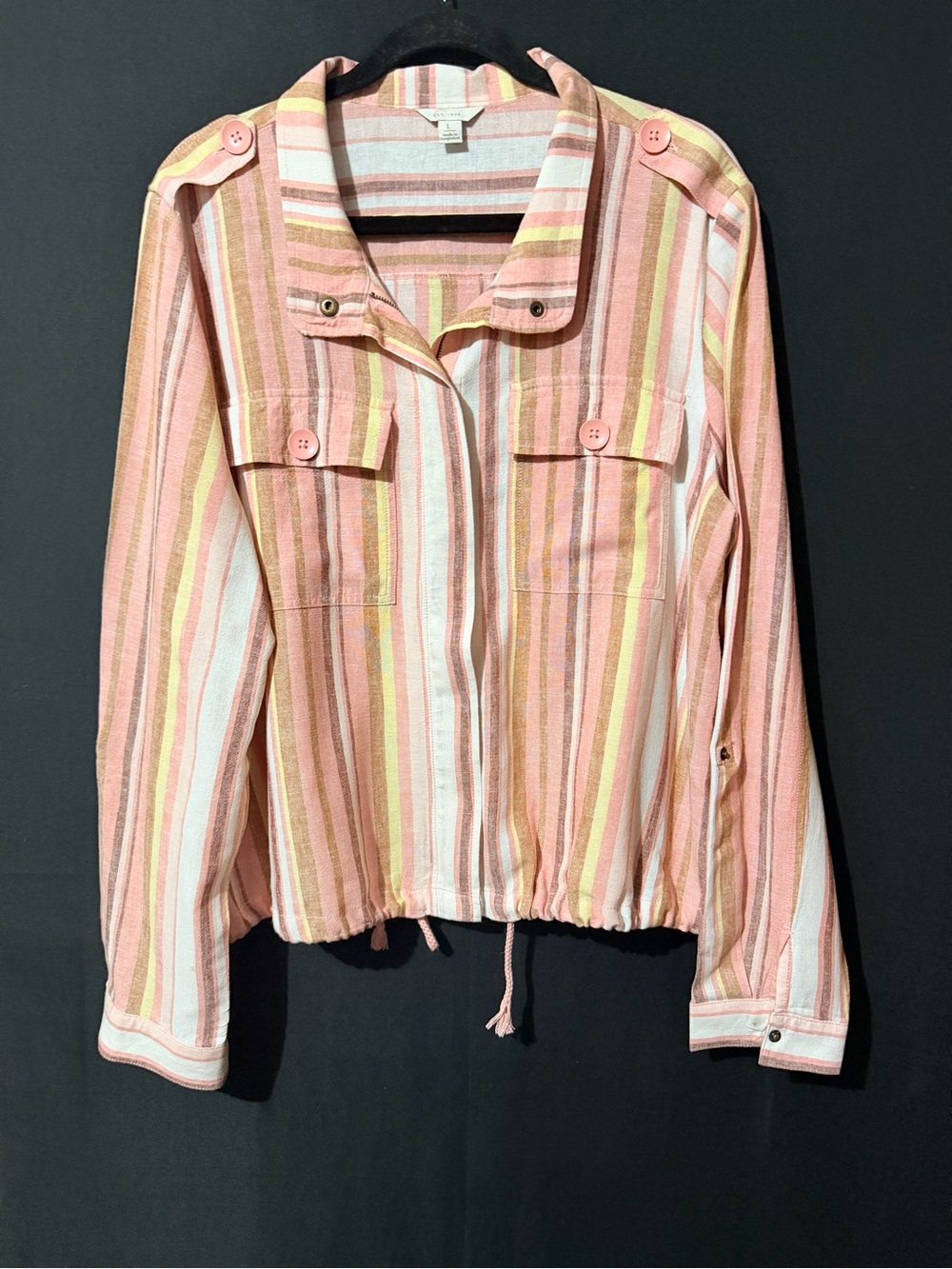 Striped Utility Jacket - Pink Multi